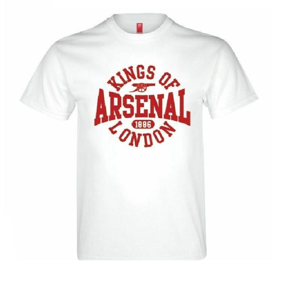 Arsenal FC Unisex Adult Logo T-Shirt / White/Red